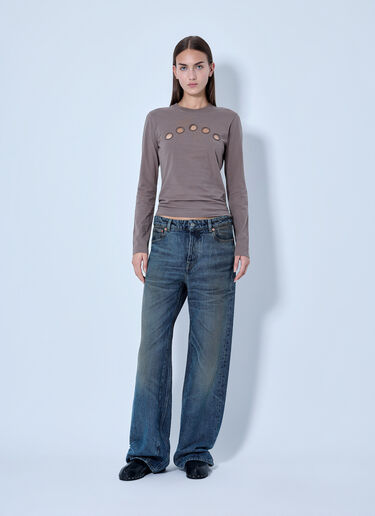 LN-CC® - Marni: Cut-Out Detail Long Sleeve Top - Grey Marni Cut-Out Detail Long Sleeve Top Grey mni0266005