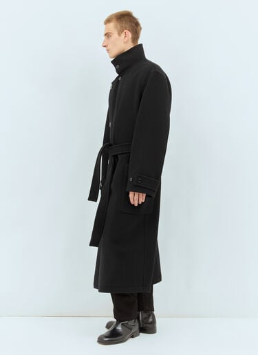 Wrap Wool Coat Lemaire Wrap Wool Coat Black lem0362020
