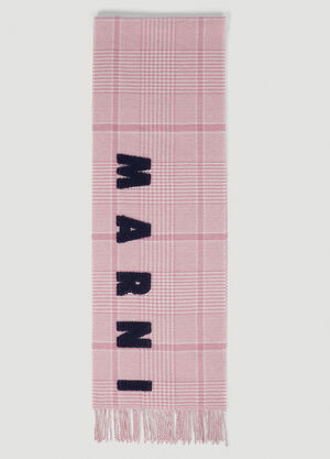Marni Checked Wool Scarf Pink mni0255040