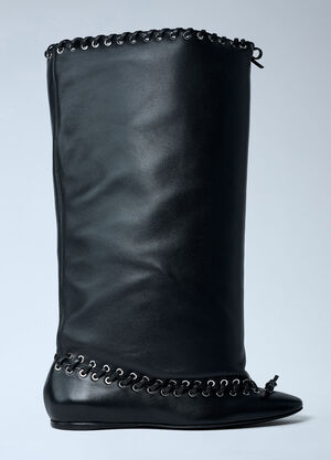 August Barron Level Flat Boots Black all0262001