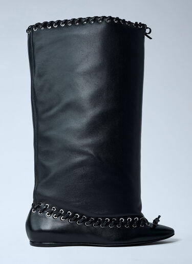 August Barron Level Flat Boots Black all0262001