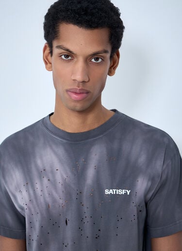 Satisfy Distressed Cotton T-Shirt Grey sat0162009