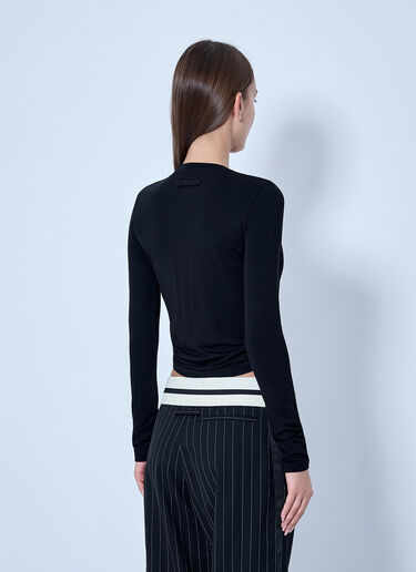 LN-CC® - Jean Paul Gaultier: Ruched Logo Cropped Top - Black Jean Paul Gaultier Ruched Logo Cropped Top Black jpg0266013