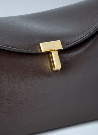 LN-CC® - Toteme: T-Lock Leather Clutch - Brown Toteme T-Lock Leather Clutch Brown tot0265090