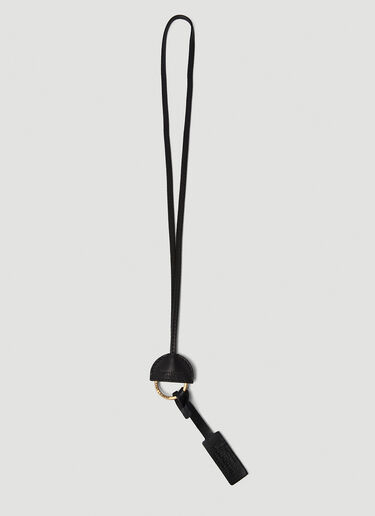 Saint Laurent Round Lanyard Keyring Black sla0248059