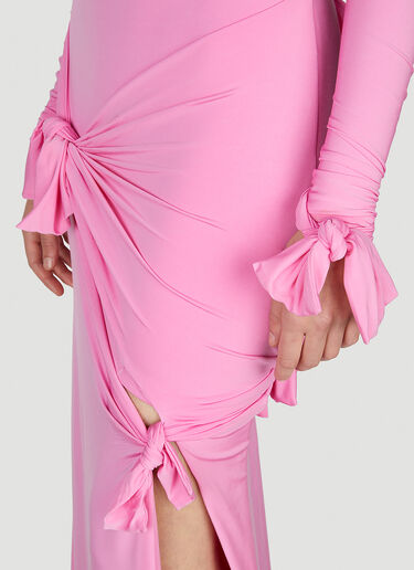 Balenciaga Knot Gown Maxi Dress Pink bal0252056