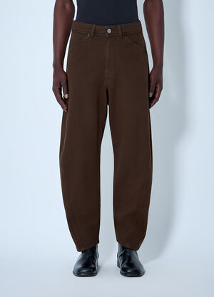 Lemaire Wide-Leg Denim Trousers Brown lem0164010