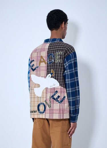 Story MFG Patchwork Plaid Shirt Blue str0164005