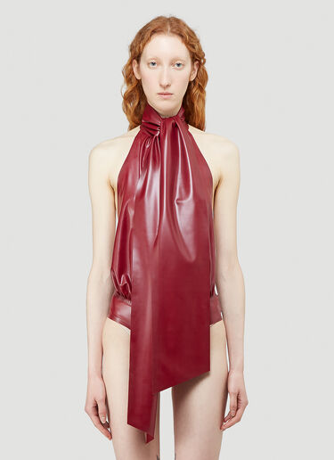 Saint Laurent Latex Bodysuit Red sla0242007