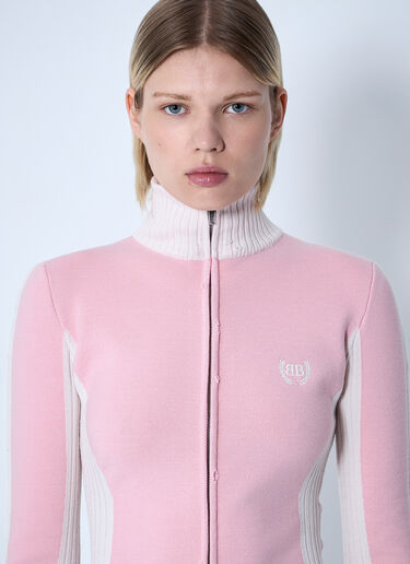 Balenciaga Zip-Up Human Being Hooded Sweatshirt Pink bal0260015