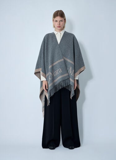 Max Mara Hilde Logo Motif Scarf Grey max0261036