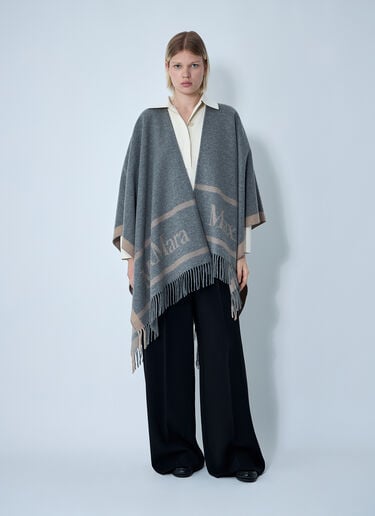 Max Mara Hilde Logo Motif Scarf Grey max0261036