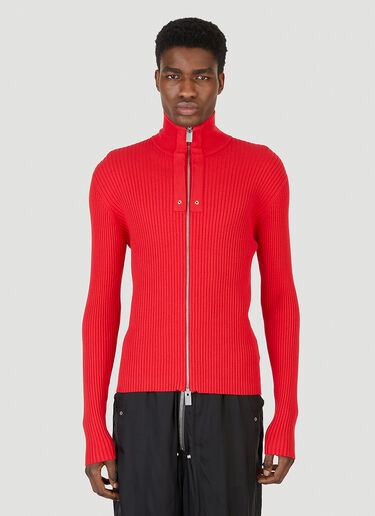 1017 ALYX 9SM Ribbed Knit Zip Sweater Red aly0147001