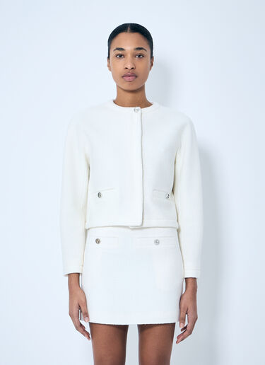 Gucci Wool-Blend Boucle Jacket White guc0259003