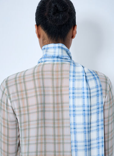 Acne Studios Plaid Sheer Button-Down Blouse White acn0264031