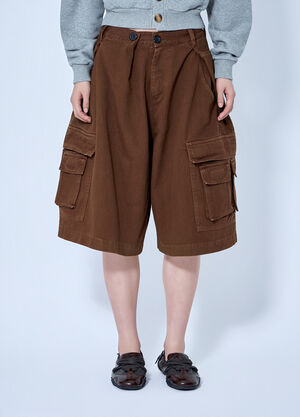 Abra Pleated Cargo Shorts Brown abr0264002