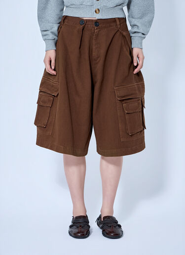 Abra Pleated Cargo Shorts Brown abr0264002