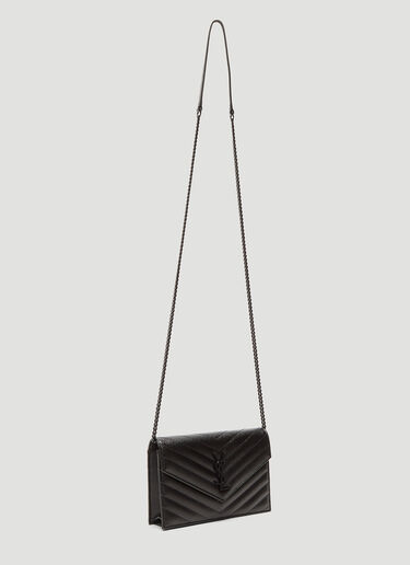 Saint Laurent Envelope Chain Wallet Shoulder Bag Black sla0233043