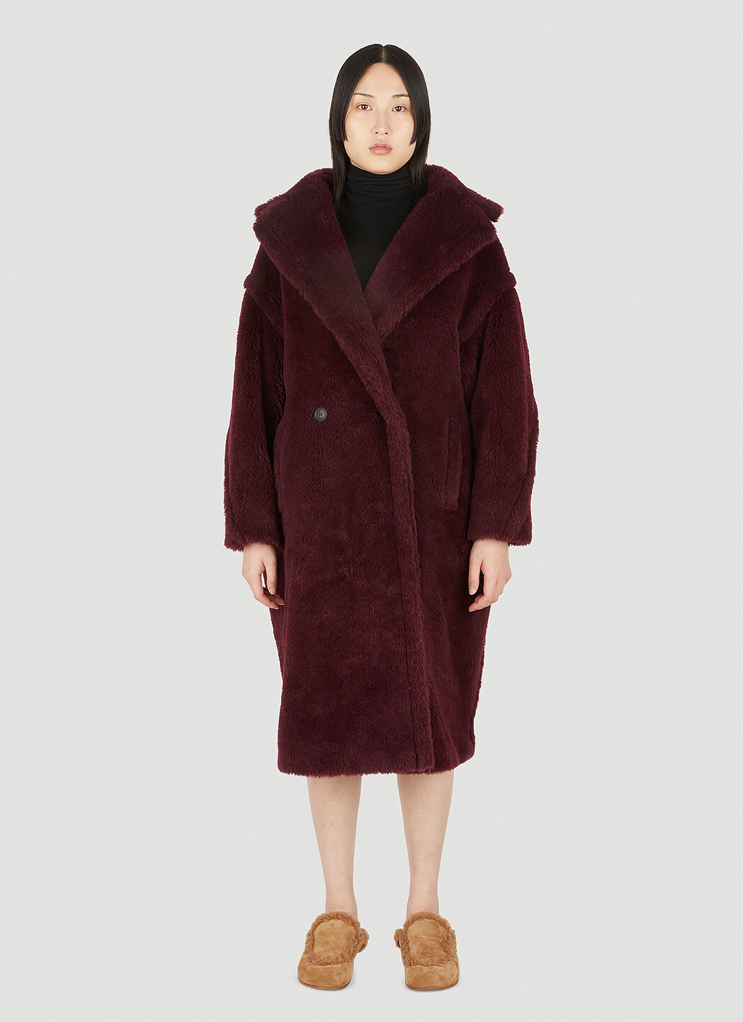 Max mara burgundy best sale coat