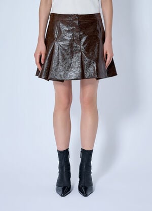 Sportmax Pleated Mini Skirt Brown spx0265018