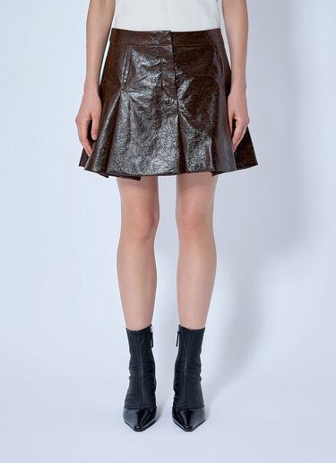 Sportmax Pleated Mini Skirt Brown spx0265018