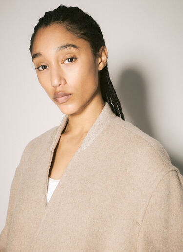 MM6 Maison Margiela Wraparound Belted Coat Beige mmm0257001