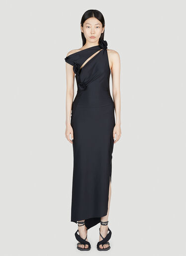 Asymmetric Flower Gown Coperni Asymmetric Flower Gown Black cpn0253004