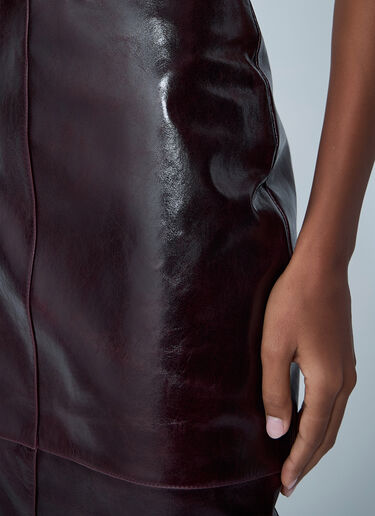 Sportmax Leather Midi Skirt Bordeaux spx0262005