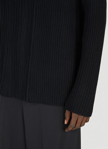 Yohji Yamamoto Ribbed Sweater Black yoy0152012