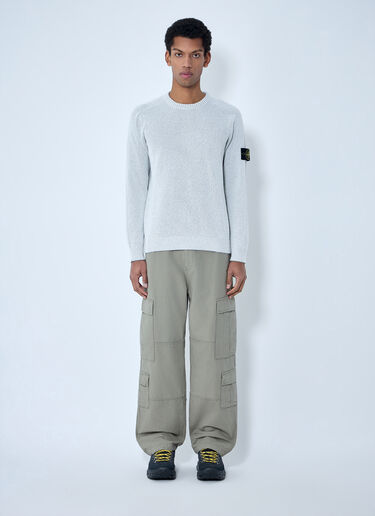 Stone Island Ribbed Knit Crewneck Sweater Grey sto0164073