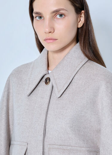 LN-CC® - Max Mara: Cape-Style Wool Jacket - Beige Max Mara Cape-Style Wool Jacket Beige max0265050