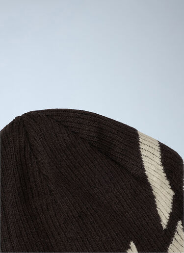 LN-CC® - Y-3: Graphic Logo Beanie Hat - Brown Y-3 Graphic Logo Beanie Hat Brown yyy0365004