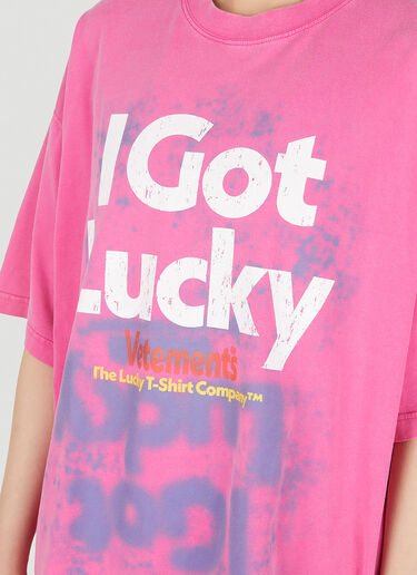VETEMENTS I Got Lucky T恤 粉 vet0250012