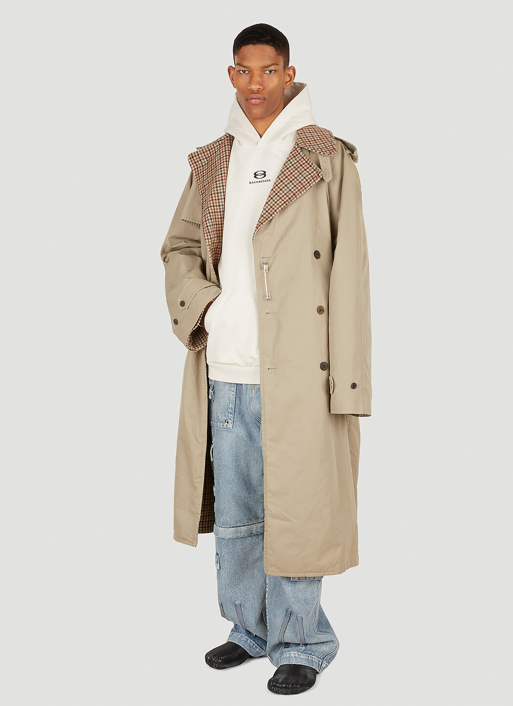 Balenciaga Men s Reversible Trench Coat in Beige LN CC