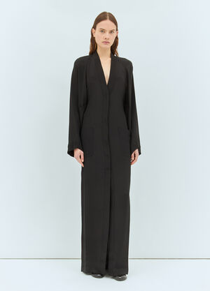 Max Mara Long Silk Dress Black max0258040
