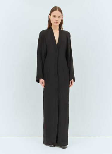 Max Mara Long Silk Dress Black max0258040