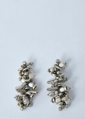 Dries Van Noten Beaded Drop Earrings Silver dvn0260027