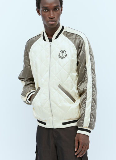 Moncler x Palm Angels Gosper Down Varsity Jacket Cream mpa0155002