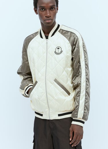 Gosper Down Varsity Jacket Moncler x Palm Angels Gosper Down Varsity Jacket Cream mpa0155002