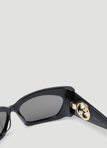Interlocking G Rectangular Sunglasses Gucci Interlocking G Rectangular Sunglasses Black gus0254006