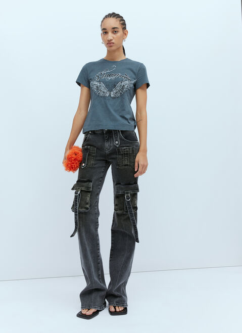 Blumarine グラフィックロゴTシャツ グレー blm0254007