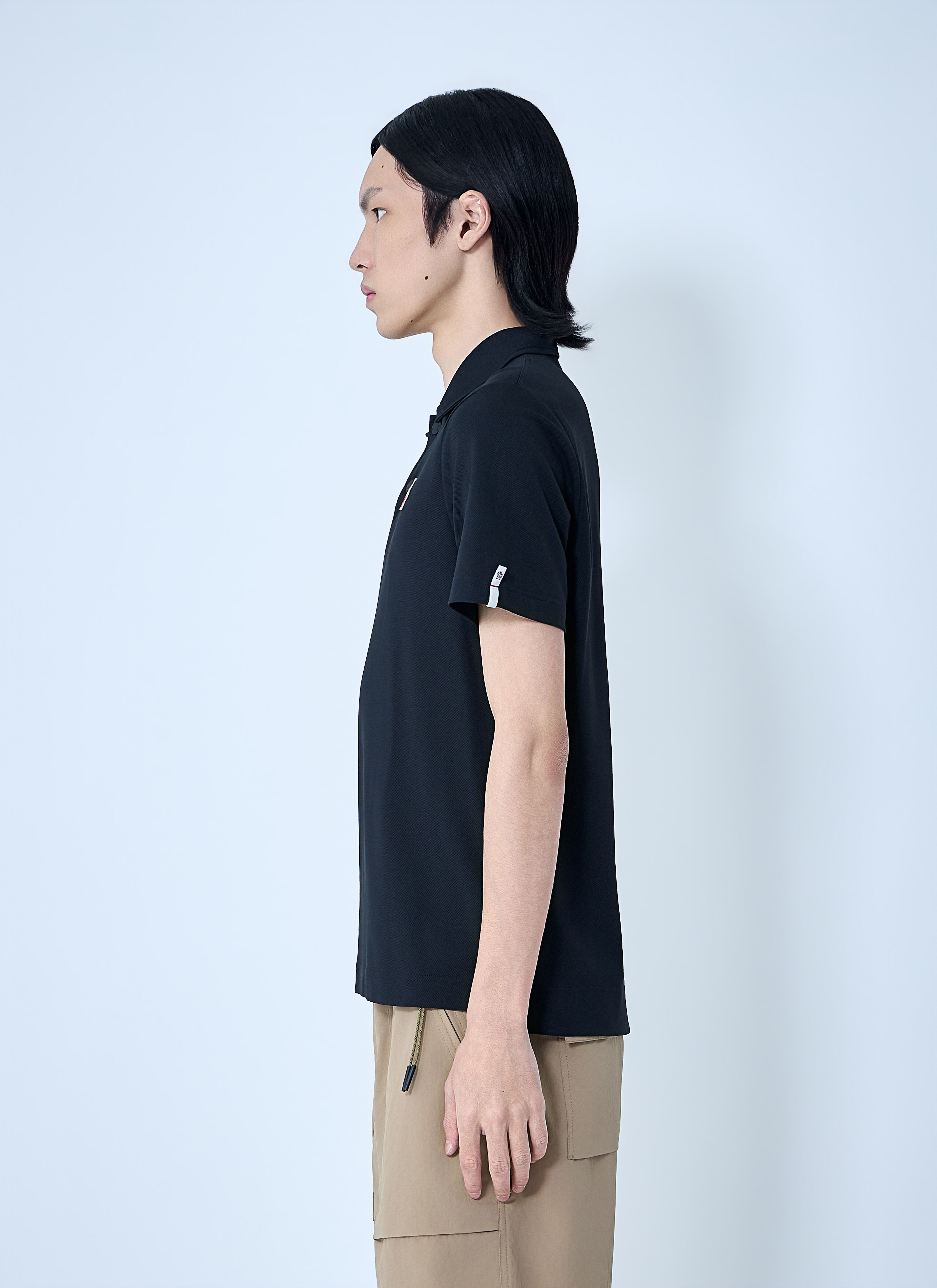 Moncler Grenoble Men's' Embroidered Logo Polo Shirt in Black | LN-CC®