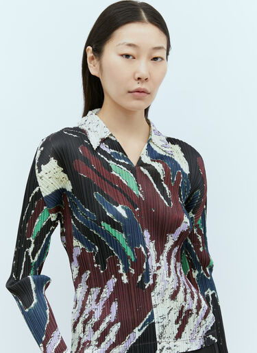 Pleats Please Issey Miyake Frosty Forest Collar Shirt Multicolour plp0255004