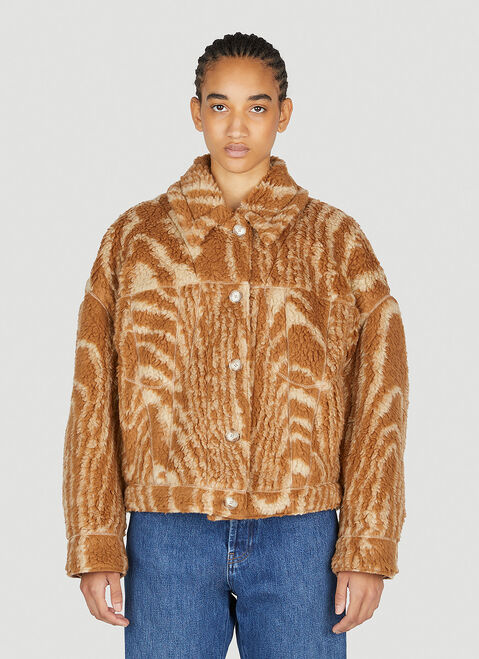 Stella McCartney Woodgrain Teddy Jacket 베이지 stm0247027