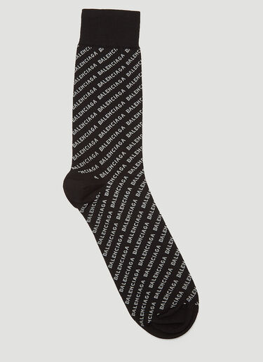 Balenciaga Logo Socks Black bal0143056