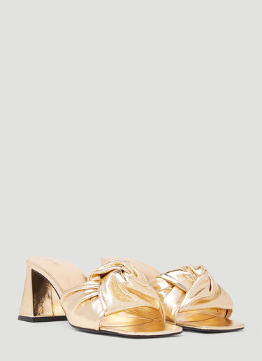 BY FAR Lamar Parchment Heeled Sandals Gold byf0252024