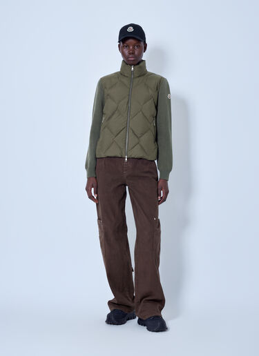 LN-CC® - Moncler: Wool & Cashmere Padded Zip-Up Cardigan - Dark Green Moncler Wool & Cashmere Padded Zip-Up Cardigan Dark Green mon0266042