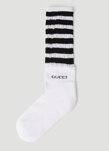 Gucci ストライプロゴソックス ホワイト guc0252036