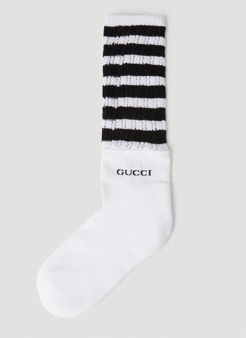 Gucci Striped Logo Socks Black guc0251145
