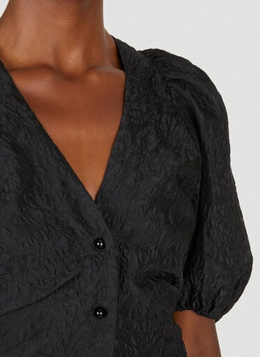 GANNI Puff Sleeve Shirt Black gan0251076